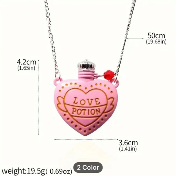 Love Potion Heart Necklaces in Pink and Silver BNWT - Picture 5 of 7